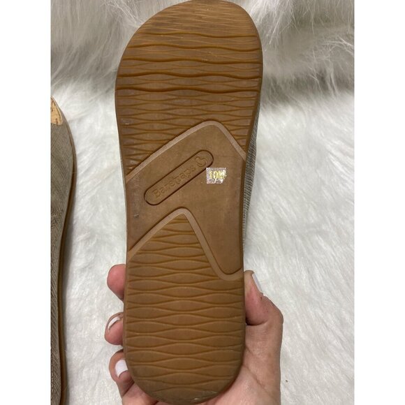 Bantrap Womens Metallic Open-Toe Slide Sandals With Memory Foam Sole - Picture 8 of 8